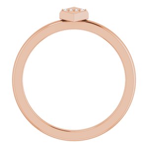 14K Rose Gold .01 CTW Natural Diamond Geometric Ring