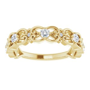 14K Yellow Gold 1/3 CTW Natural Diamond Scroll Ring