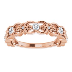 14K Rose Gold 1/3 CTW Natural Diamond Scroll Ring