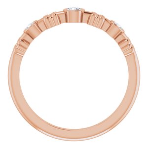 14K Rose Gold .10 CTW  Natural Diamond Bezel-Set Ring