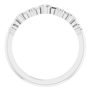 Sterling Silver .10 CTW  Natural Diamond Bezel-Set Ring