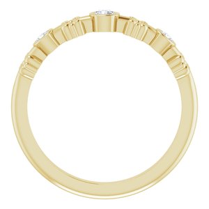 14K Yellow Gold .10 CTW  Natural Diamond Bezel-Set Ring