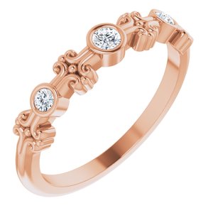 14K Rose Gold .10 CTW  Natural Diamond Bezel-Set Ring