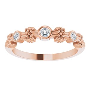 14K Rose Gold .10 CTW  Natural Diamond Bezel-Set Ring