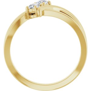 14K Yellow Gold 1/4 CTW Lab-Grown Diamond Two-Stone Ring