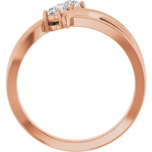 14K Rose Gold 1/4 CTW Lab-Grown Diamond Two-Stone Ring