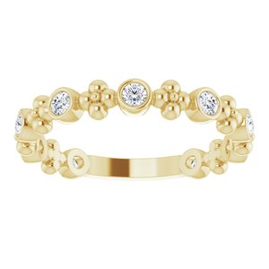 14K Yellow Gold 1/4 CTW Natural Diamond Beaded Ring