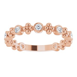14K Rose Gold 1/4 CTW Natural Diamond Beaded Ring