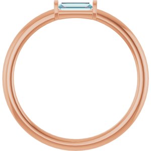 14K Rose Gold Natural Sky Blue Topaz Stackable Ring