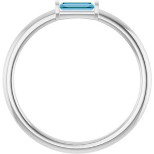 Sterling Silver Natural Swiss Blue Topaz Stackable Ring