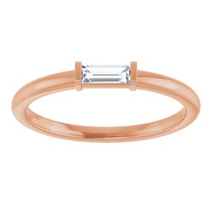14K Rose Gold 1/10 CTW Lab-Grown Diamond Stackable Ring