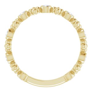 14K Yellow Gold 1/4 CTW Natural Diamond Beaded Ring
