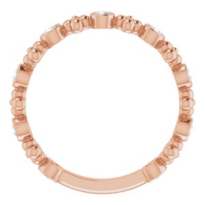 14K Rose Gold 1/4 CTW Natural Diamond Beaded Ring