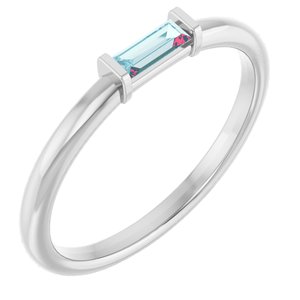 Platinum Natural Sky Blue Topaz Stackable Ring