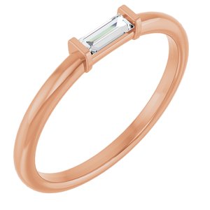 14K Rose Gold 1/10 CTW Lab-Grown Diamond Stackable Ring