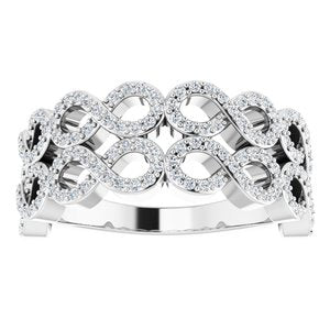 Platinum 3/8 CTW Natural Diamond Inifinity-Inspired Ring