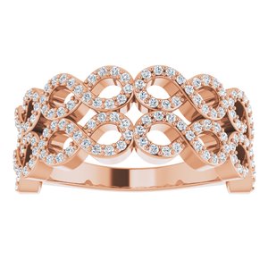 14K Rose Gold 3/8 CTW Natural Diamond Inifinity-Inspired Ring