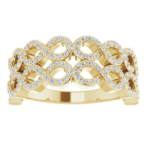 14K Yellow Gold 3/8 CTW Natural Diamond Inifinity-Inspired Ring