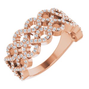14K Rose Gold 3/8 CTW Natural Diamond Inifinity-Inspired Ring