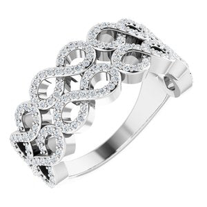 Platinum 3/8 CTW Natural Diamond Inifinity-Inspired Ring