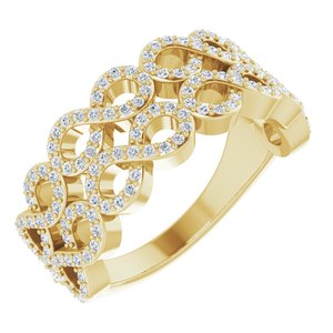 14K Yellow Gold 3/8 CTW Natural Diamond Inifinity-Inspired Ring