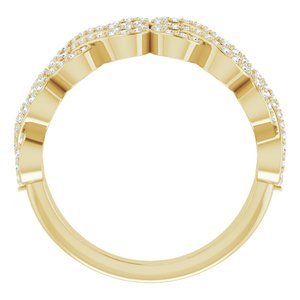 14K Yellow Gold 3/8 CTW Natural Diamond Inifinity-Inspired Ring