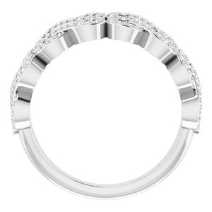 14K White Gold 3/8 CTW Natural Diamond Inifinity-Inspired Ring