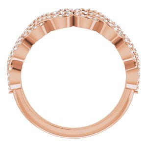 14K Rose Gold 3/8 CTW Natural Diamond Inifinity-Inspired Ring