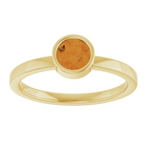 14K Yellow Gold 5 mm Natural Citrine Ring