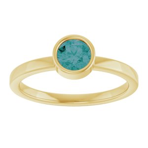 14K Yellow Gold 5 mm Lab-Grown Alexandrite Ring