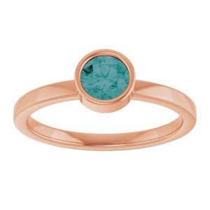 14K Rose Gold 5 mm Lab-Grown Alexandrite Ring