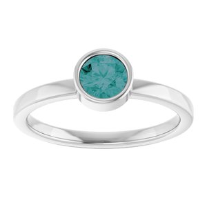 Platinum 5 mm Lab-Grown Alexandrite Ring