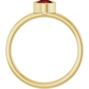 14K Yellow Gold 5 mm Natural Mozambique Garnet Ring