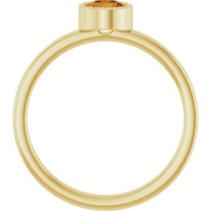 14K Yellow Gold 5 mm Natural Citrine Ring