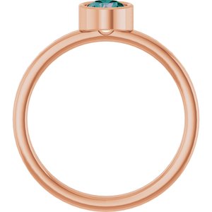 14K Rose Gold 5 mm Lab-Grown Alexandrite Ring