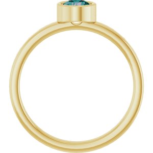 14K Yellow Gold 5 mm Lab-Grown Alexandrite Ring