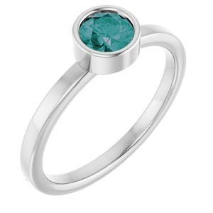 Platinum 5 mm Lab-Grown Alexandrite Ring