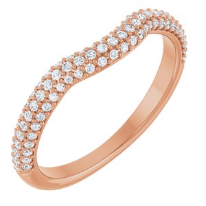 14K Rose 1/4 CTW Natural Diamond Pavé-Style Contour Band