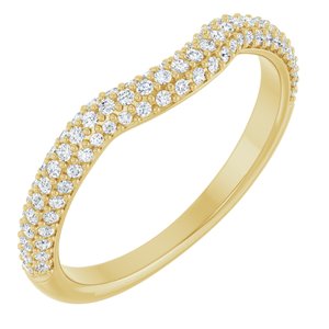 14K Yellow 1/4 CTW Natural Diamond Pavé-Style Contour Band