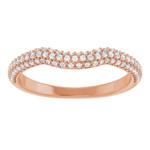 14K Rose 1/4 CTW Natural Diamond Pavé-Style Contour Band