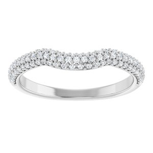 Platinum 1/4 CTW Natural Diamond Pavé-Style Contour Band