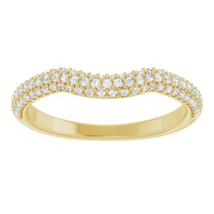 14K Yellow 1/4 CTW Natural Diamond Pavé-Style Contour Band
