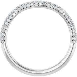 Platinum 1/4 CTW Natural Diamond Pavé-Style Contour Band