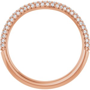14K Rose 1/4 CTW Natural Diamond Pavé-Style Contour Band