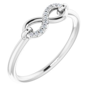 Sterling Silver .04 CTW Natural Diamond Infinity-Inspired Ring