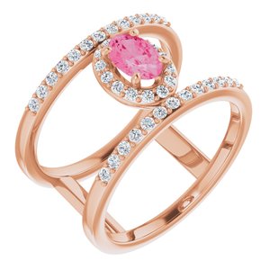 14K Rose Gold Natural Pink Spinel & 1/3 CTW Natural Diamond Ring