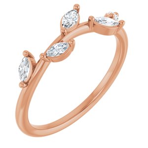 14K Rose 1/4 CTW Lab Grown Diamond Leaf Ring