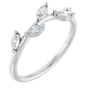 Sterling Silver 1/4 CTW Natural Diamond Leaf Ring