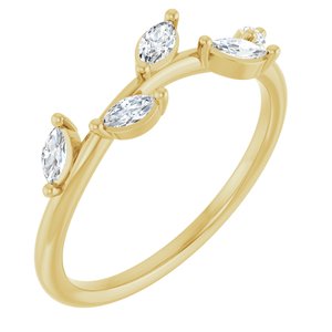 14K Yellow 1/4 CTW Lab Grown Diamond Leaf Ring