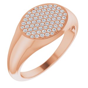 14K Rose Gold 1/3 CTW Natural Diamond Signet Ring